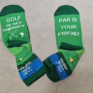Nwt Green Golf Themed Socks